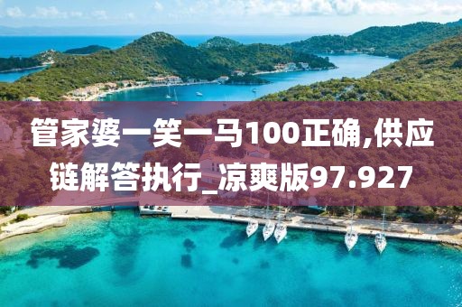 管家婆一笑一马100正确,供应链解答执行_凉爽版97.927
