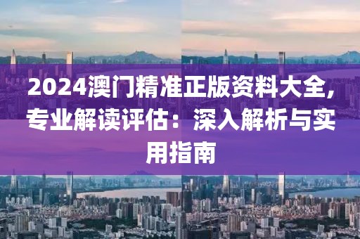 2024澳门精准正版资料大全,专业解读评估：深入解析与实用指南