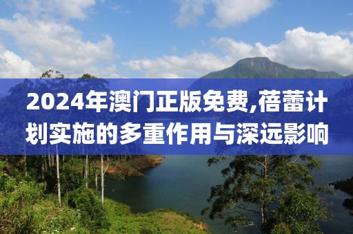 2024年澳门正版免费,蓓蕾计划实施的多重作用与深远影响