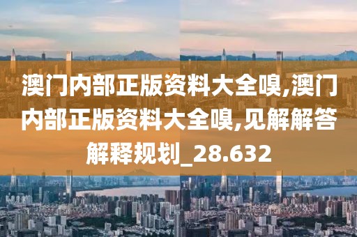 澳门内部正版资料大全嗅,澳门内部正版资料大全嗅,见解解答解释规划_28.632