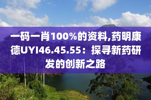 一码一肖100%的资料,药明康德UYI46.45.55：探寻新药研发的创新之路