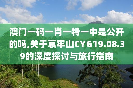 澳门一码一肖一特一中是公开的吗,关于哀牢山CYG19.08.39的深度探讨与旅行指南