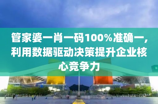 管家婆一肖一码100%准确一,利用数据驱动决策提升企业核心竞争力