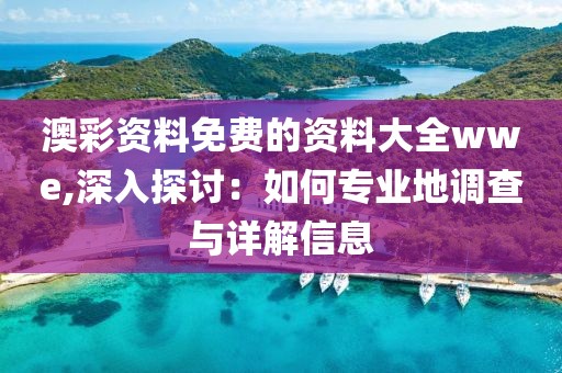 澳彩资料免费的资料大全wwe,深入探讨：如何专业地调查与详解信息
