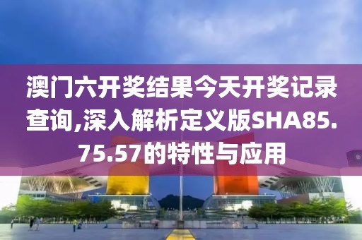 澳门六开奖结果今天开奖记录查询,深入解析定义版SHA85.75.57的特性与应用
