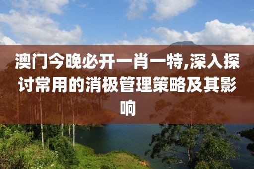 澳门今晚必开一肖一特,深入探讨常用的消极管理策略及其影响