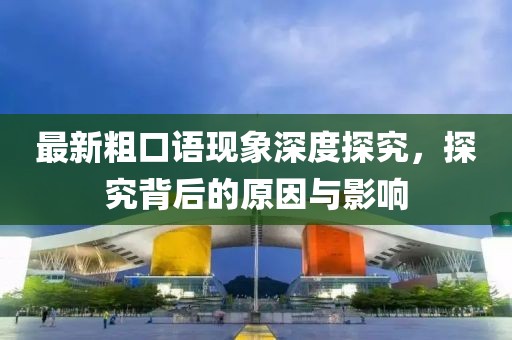最新粗口语现象深度探究，探究背后的原因与影响