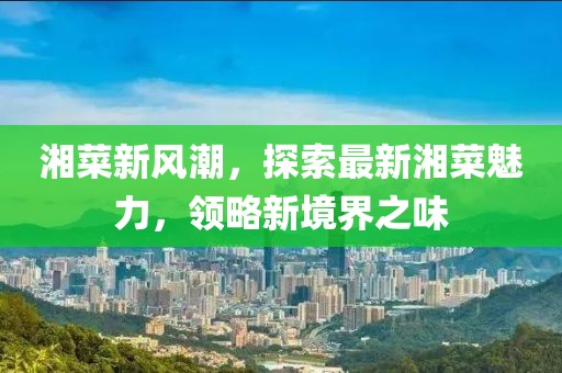 湘菜新风潮，探索最新湘菜魅力，领略新境界之味