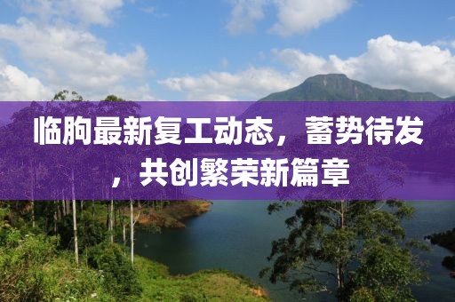 临朐最新复工动态，蓄势待发，共创繁荣新篇章