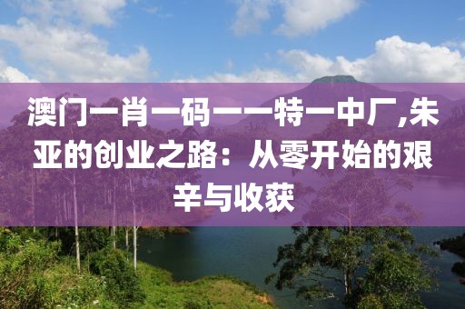 澳门一肖一码一一特一中厂,朱亚的创业之路：从零开始的艰辛与收获
