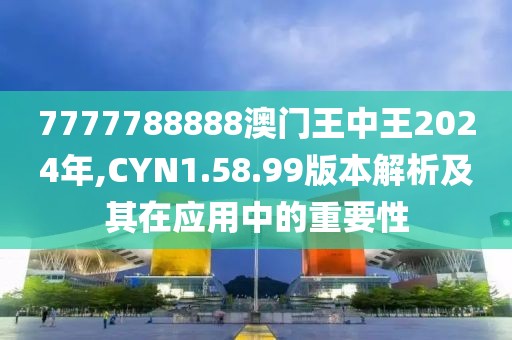 7777788888澳门王中王2024年,CYN1.58.99版本解析及其在应用中的重要性