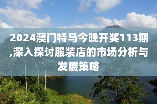 2024澳门特马今晚开奖113期,深入探讨服装店的市场分析与发展策略