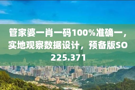 管家婆一肖一码100%准确一，实地观察数据设计，预备版SO225.371