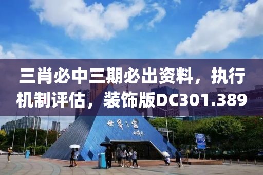 三肖必中三期必出资料，执行机制评估，装饰版DC301.389