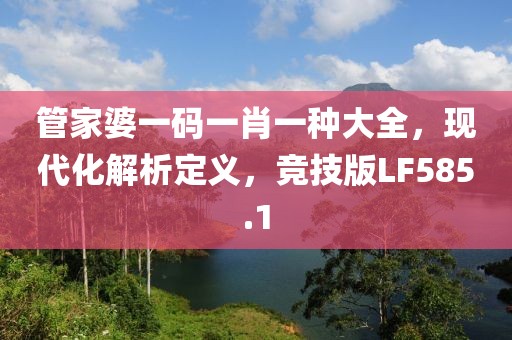 管家婆一码一肖一种大全，现代化解析定义，竞技版LF585.1