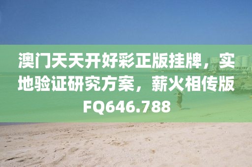 澳门天天开好彩正版挂牌，实地验证研究方案，薪火相传版FQ646.788
