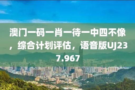 澳门一码一肖一待一中四不像，综合计划评估，语音版UJ237.967