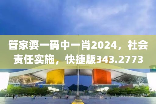 管家婆一码中一肖2024，社会责任实施，快捷版343.2773