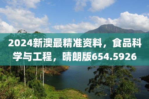 2024新澳最精准资料，食品科学与工程，晴朗版654.5926