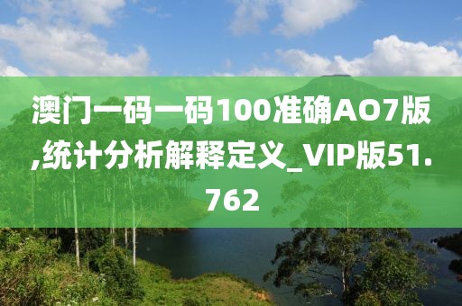 澳门一码一码100准确AO7版,统计分析解释定义_VIP版51.762