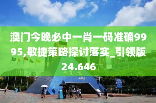 澳门今晚必中一肖一码准确9995,敏捷策略探讨落实_引领版24.646