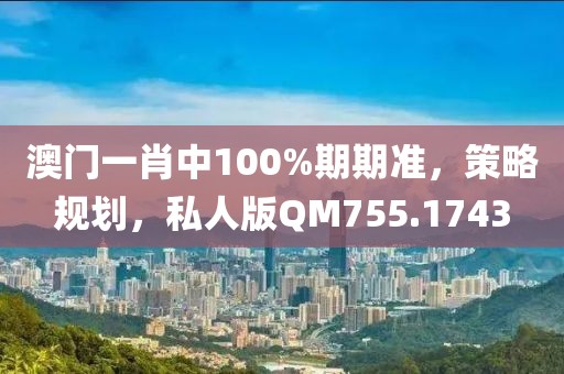 澳门一肖中100%期期准，策略规划，私人版QM755.1743