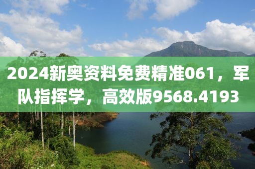 2024新奥资料免费精准061，军队指挥学，高效版9568.4193
