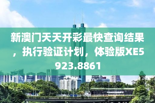 新澳门天天开彩最快查询结果，执行验证计划，体验版XE5923.8861