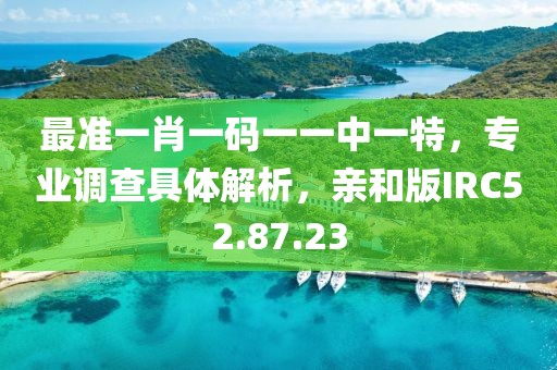 最准一肖一码一一中一特，专业调查具体解析，亲和版IRC52.87.23