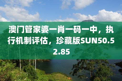 澳门管家婆一肖一码一中，执行机制评估，珍藏版SUN50.52.85