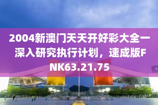 2004新澳门天天开好彩大全一 深入研究执行计划，速成版FNK63.21.75