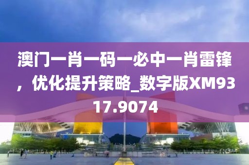 澳门一肖一码一必中一肖雷锋，优化提升策略_数字版XM9317.9074