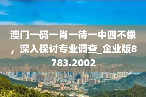 澳门一码一肖一待一中四不像，深入探讨专业调查_企业版8783.2002