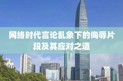 网络时代言论乱象下的侮辱片段及其应对之道