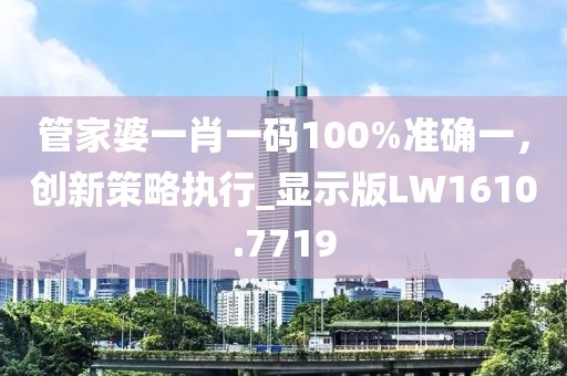 管家婆一肖一码100%准确一，创新策略执行_显示版LW1610.7719