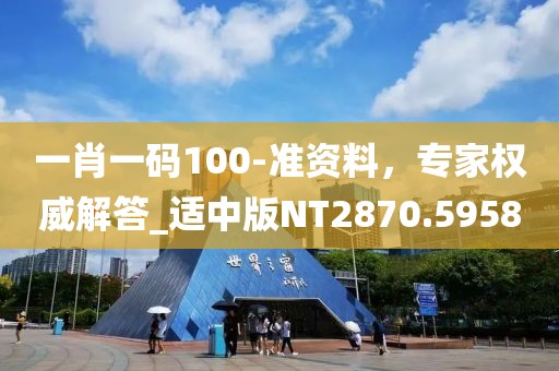 一肖一码100-准资料，专家权威解答_适中版NT2870.5958