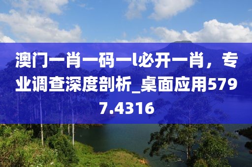 澳门一肖一码一l必开一肖，专业调查深度剖析_桌面应用5797.4316