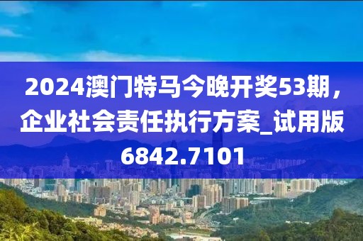 2024澳门特马今晚开奖53期，企业社会责任执行方案_试用版6842.7101