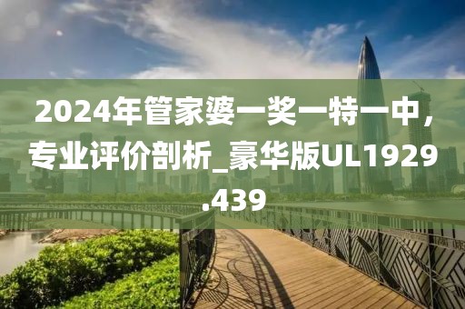 2024年管家婆一奖一特一中，专业评价剖析_豪华版UL1929.439