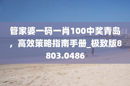 管家婆一码一肖100中奖青岛，高效策略指南手册_极致版8803.0486
