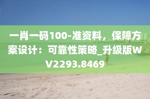一肖一码100-准资料，保障方案设计：可靠性策略_升级版WV2293.8469