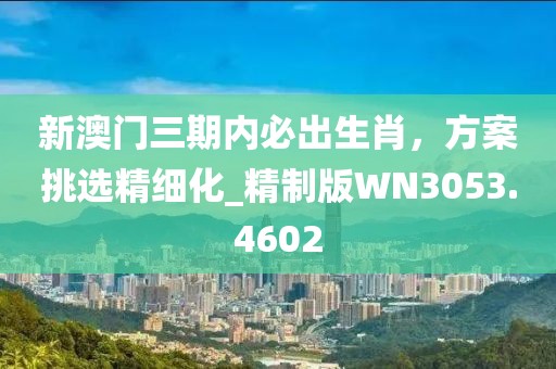 新澳门三期内必出生肖，方案挑选精细化_精制版WN3053.4602