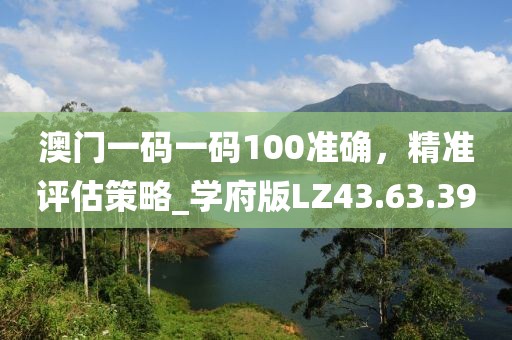 澳门一码一码100准确，精准评估策略_学府版LZ43.63.39