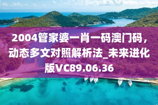 2004管家婆一肖一码澳门码，动态多文对照解析法_未来进化版VC89.06.36