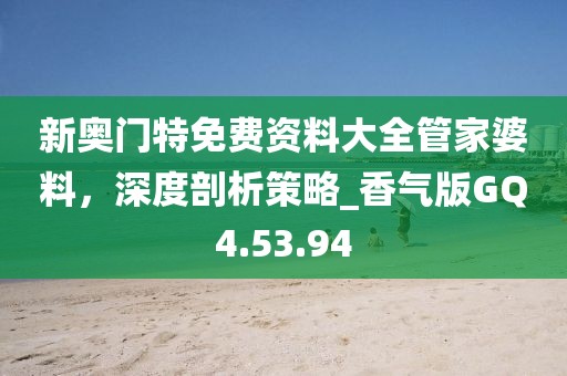 新奥门特免费资料大全管家婆料，深度剖析策略_香气版GQ4.53.94