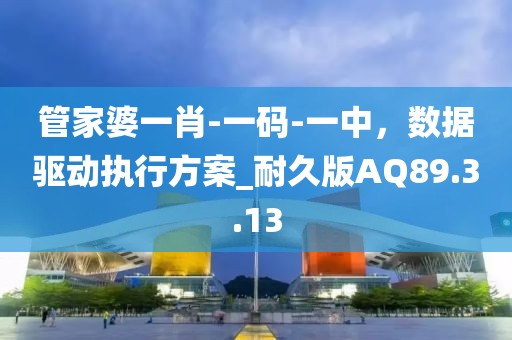 管家婆一肖-一码-一中，数据驱动执行方案_耐久版AQ89.3.13