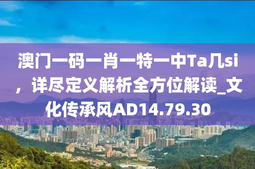 澳门一码一肖一特一中Ta几si，详尽定义解析全方位解读_文化传承风AD14.79.30