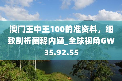 澳门王中王100的准资料，细致剖析阐释内涵_全球视角GW35.92.55