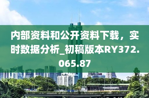 内部资料和公开资料下载，实时数据分析_初稿版本RY372.065.87