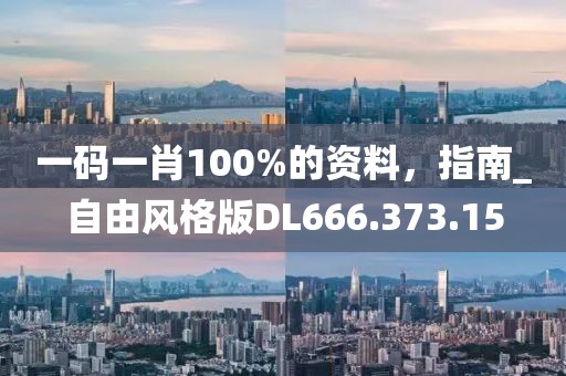 一码一肖100%的资料，指南_自由风格版DL666.373.15